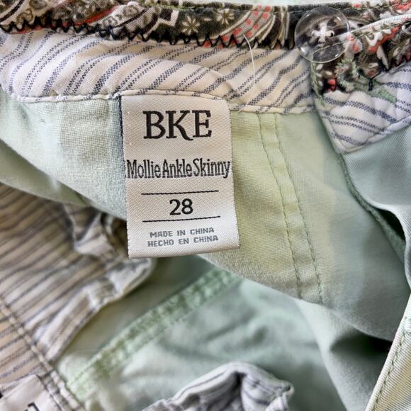 BKE Mollie Ankle Skinny Distressed Jeans Mint Green Mid Rise Women's 28 W32 L28 - Picture 4 of 5